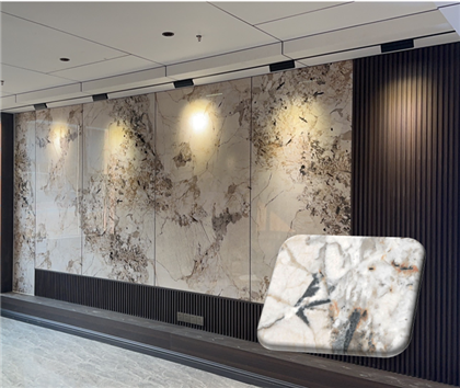 8mm Marble Bamboo Charcoal Wood Veneer Cladding
